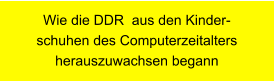 Wie die DDR  aus den Kinder-schuhen des Computerzeitalters herauszuwachsen begann